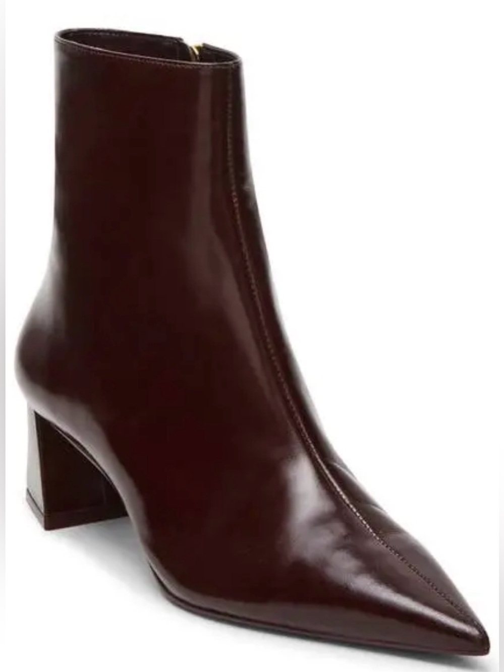 Steve Madden Ashli Pointed Toe Block Heel Ankle Booties in Wine Color Size 8 NWT